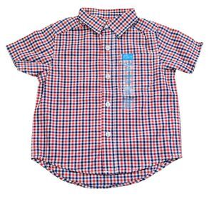 The Childrens Place Baby Boy 18 24 m Plaid Button Up Short Sleeve Shirt NWT